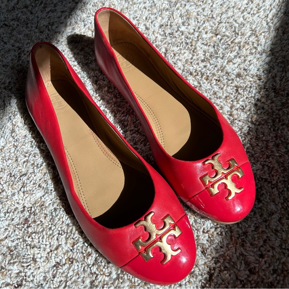 Tory Burch Everly Ballet Nappa/Patent Leather Flats